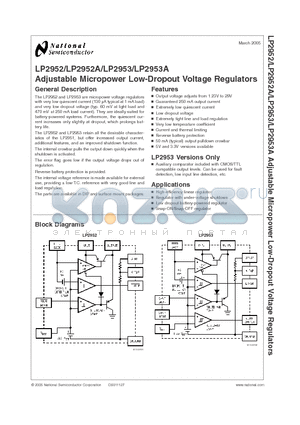 LP2952AIM datasheet - Adjustable Micropower Low-Dropout Voltage Regulators