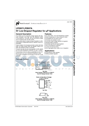 LP2957 datasheet - 5V Low-Dropout Regulator for P Applications