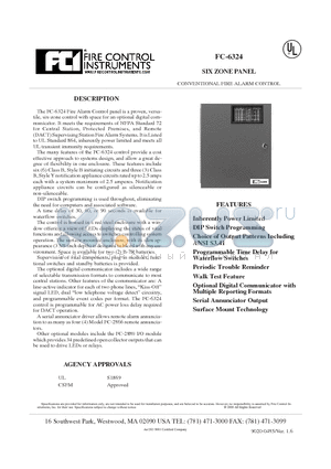 FC-6324PC datasheet - SIX ZONE PANEL
