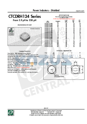 CTCDRH124 datasheet - Power Inductors - Shielded