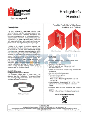 FC00530 datasheet - Enclosure, surface or recessed