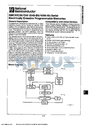 93C56 datasheet - Electrically Erasable Programmable Memories