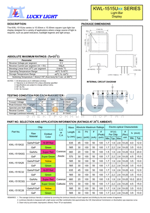 KWL-1515C26 datasheet - Light Bar Display