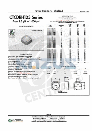 CTCDRH125-150M datasheet - Power Inductors - Shielded