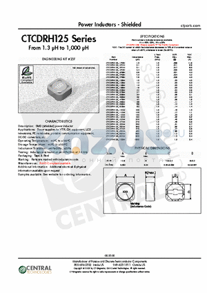 CTCDRH125-221M datasheet - Power Inductors - Shielded