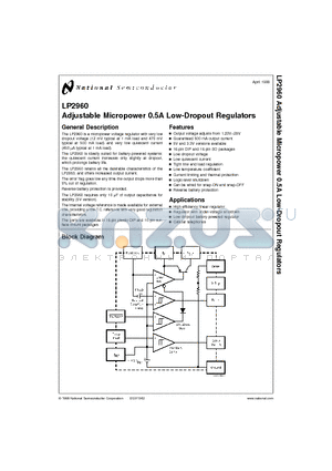 LP2960IM-5.0 datasheet - Adjustable Micropower 0.5A Low-Dropout Regulators