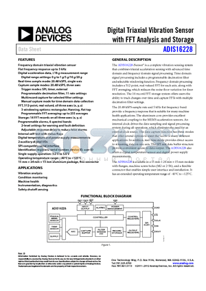 ADIS16228/PCBZ datasheet - Digital Triaxial Vibration Sensor