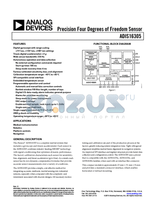 ADIS16305AMLZ datasheet - Precision Four Degrees of Freedom Sensor