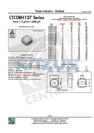 CTCDRH127-681M datasheet - Power Inductors - Shielded