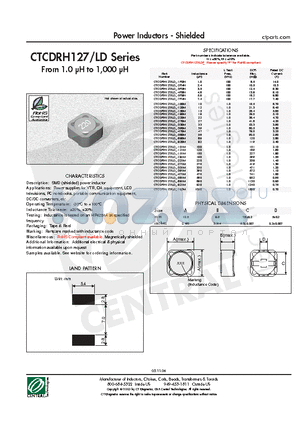 CTCDRH127/LD_-820M datasheet - Power Inductors - Shielded