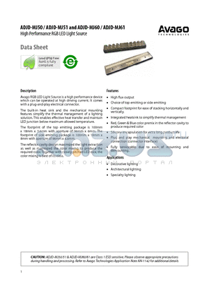 ADJD-MJ61 datasheet - High Performance RGB LED Light Source