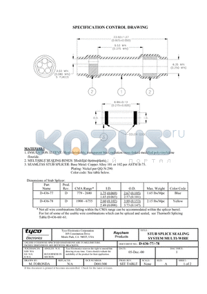 650100-000 datasheet - STUB SPLICE SEALING SYSTEM MULTI-WIRE