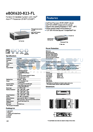 EBOX620-823-FL datasheet - Fanless operation design with full feature I/O