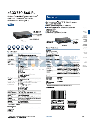 EBOX730-860-FL datasheet - 2 internal PCI Express Mini Card s