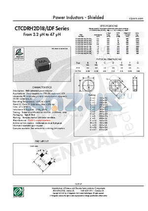 CTCDRH2D18/LDF-220M datasheet - Power Inductors - Shielded