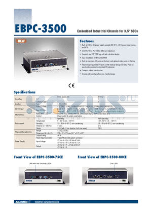 EBPC-3500-75CE datasheet - Embedded Industrial Chassis for 3.5