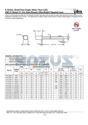 KYC4381-5 datasheet - Small View Angle, Water Clear LED