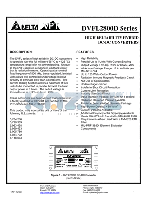 DVFL2805DDL/H-XXX datasheet - HIGH RELIABILITY HYBRID DC-DC CONVERTERS