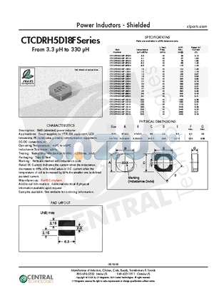 CTCDRH5D18F-100N datasheet - Power Inductors - Shielded