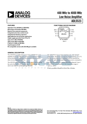 ADL5523_09 datasheet - 400 MHz to 4000 MHz Low Noise Amplifier