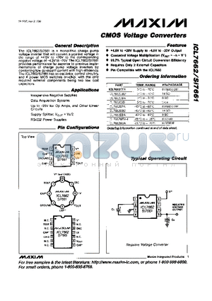 ICL7662-SI7661 datasheet - CMOS Voltage Converters