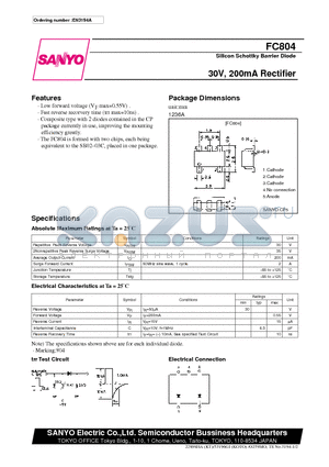 FC804 datasheet - 30V, 200mA Rectifier