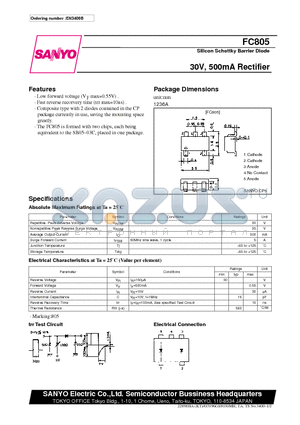 FC805 datasheet - 30V, 500mA Rectifier