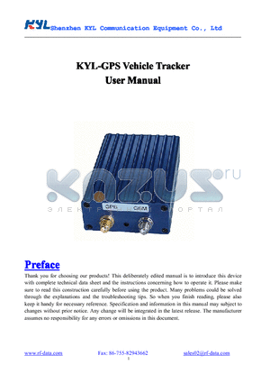 KYL-GPS datasheet - Vehicle Tracker