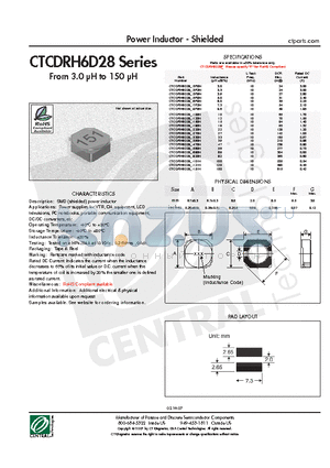 CTCDRH6D28F-121N datasheet - Power Inductor - Shielded