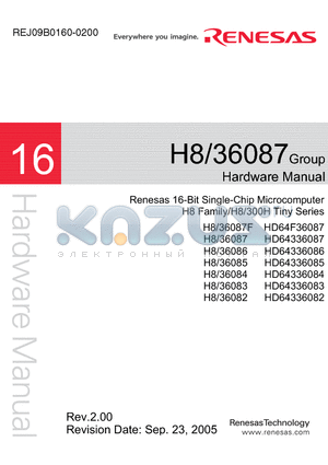 H8/36087F datasheet - RENESAS 16-BIT SINGLE-CHIP MICROCOMPUTER R8C FAMILY / R8C/1x SERIES