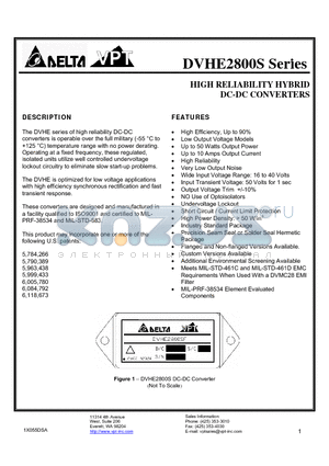 DVHE283R3SF/K-XXX datasheet - HIGH RELIABILITY HYBRID DC-DC CONVERTERS