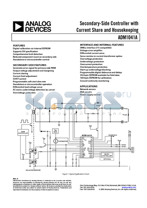 ADM1041AARQZ-REEL datasheet - Secondary-Side Controller with Current Share and Housekeeping