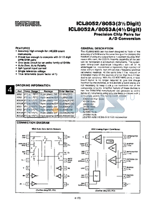 ICL8053CPD datasheet - Precision Chip Pairs for A/D Conversion