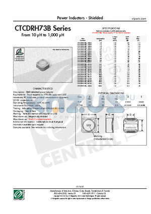 CTCDRH73B-270M datasheet - Power Inductors - Shielded