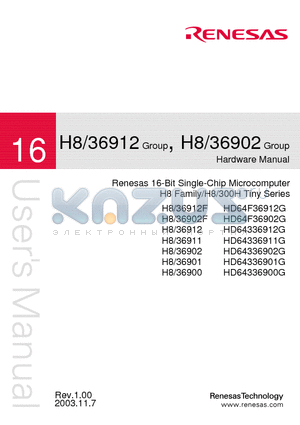 H8/36902F datasheet - 16-Bit Single-Chip Microcomputer H8 Family/H8/300H Tiny Series