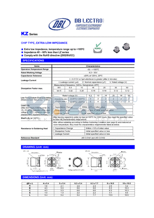 KZ1J100KT datasheet - CHIP TYPE, EXTRA LOW IMPEDANCE