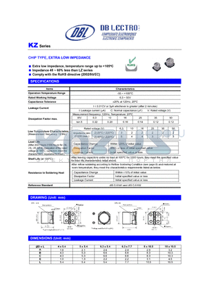 KZ2A101LC datasheet - CHIP TYPE, EXTRA LOW IMPEDANCE