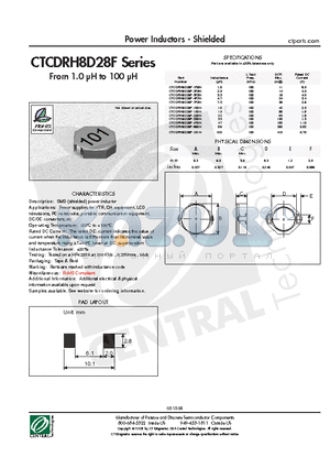 CTCDRH8D28F-150N datasheet - Power Inductors - Shielded