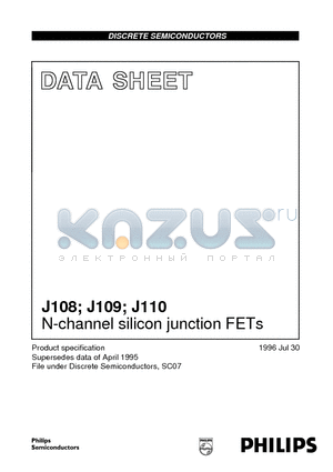 J108 datasheet - N-channel silicon junction FETs