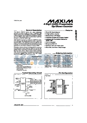 ICM7217AIPI datasheet - 4 Digit (LED) Presettable Up/Down Counter