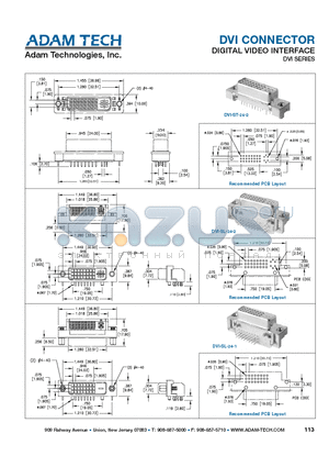 DVI-SL-24-2 datasheet - DVI CONNECTOR DIGITAL VIDEO INTERFACE