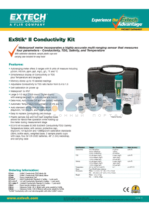 EC-12880-P datasheet - ExStik II Conductivity Kit