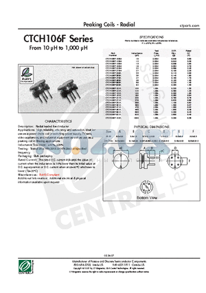 CTCH106F-101K datasheet - Peaking Coils - Radial