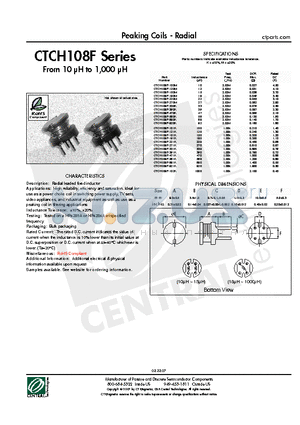 CTCH108F-221K datasheet - Peaking Coils - Radial