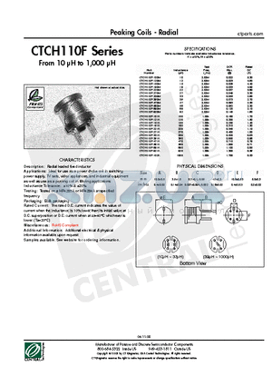 CTCH110F-681K datasheet - Peaking Coils - Radial