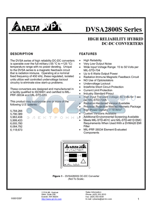 DVSA2805SR/HB-XXX datasheet - HIGH RELIABILITY HYBRID DC-DC CONVERTERS