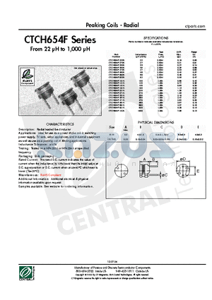 CTCH654F-220K datasheet - Peaking Coils - Radial