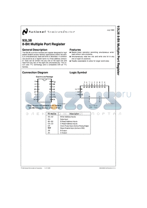 93L38 datasheet - 8-Bit Multiple Port Register