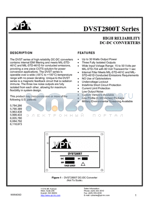 DVST28121212T/ML-XXX datasheet - HIGH RELIABILITY DC-DC CONVERTERS