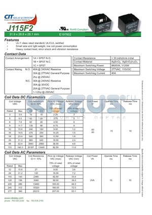 J115F21A3VDCN datasheet - CIT SWITCH